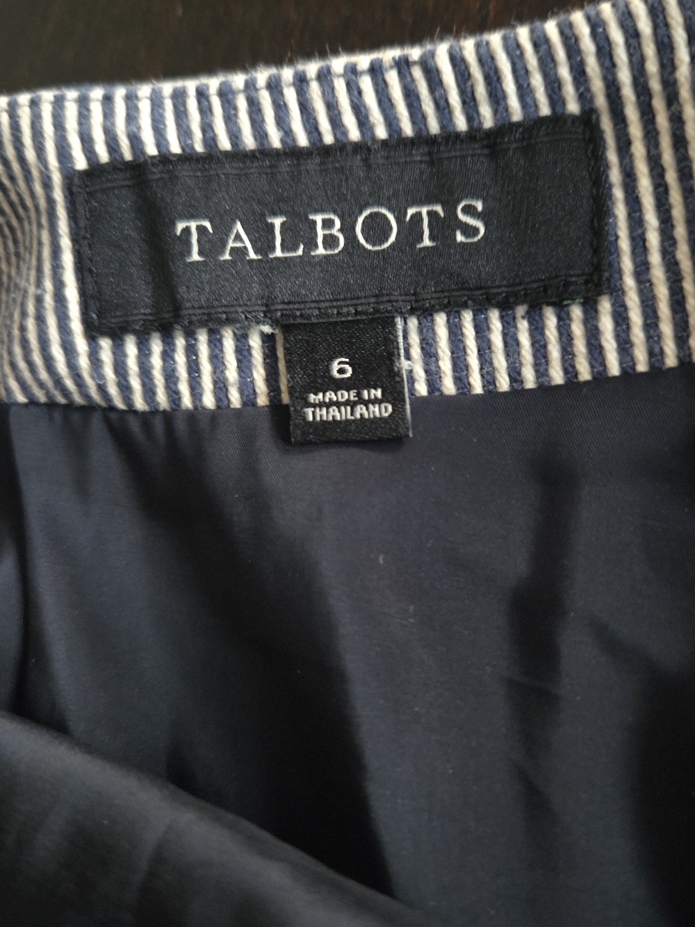 Talbots Black and White Striped Pencil Skirt - Picture 5 of 6